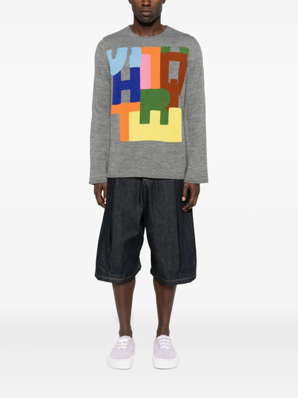 Comme Des Garçons Shirt intarsia-knit sweater - Grijs