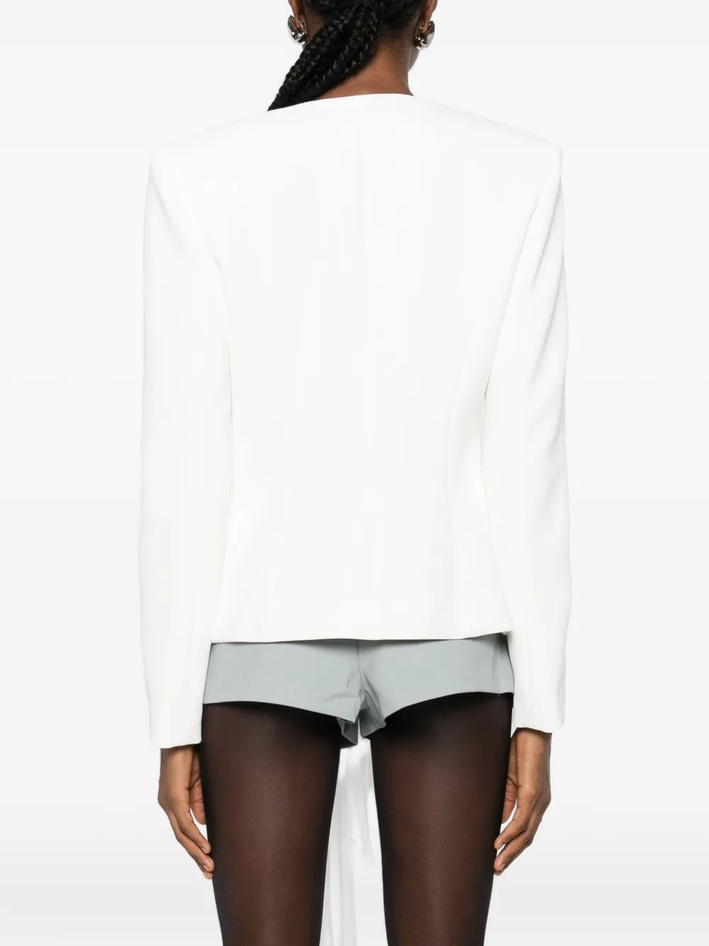 Babylone Paris Bead-embellished Draped Jacket In White