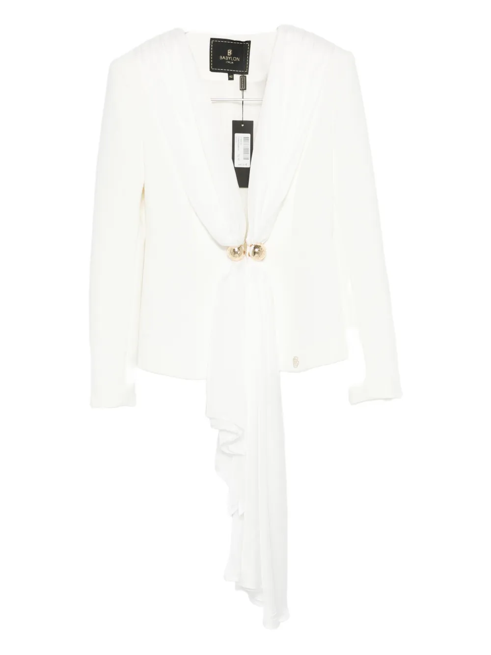 Babylone Paris Bead-embellished Draped Jacket In White