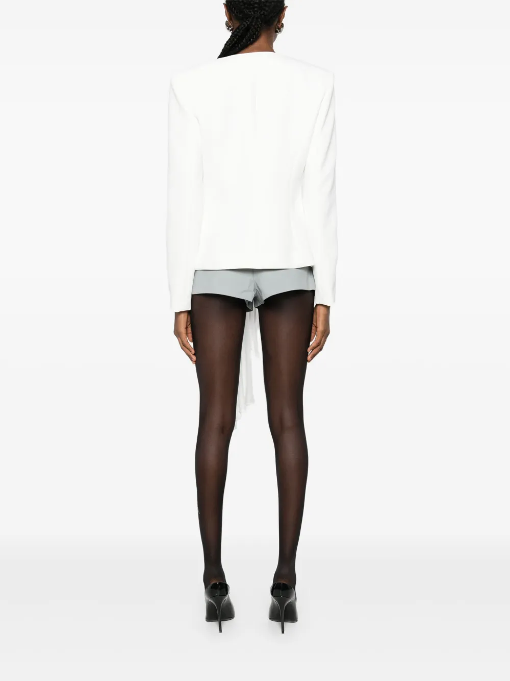 Bead-Embellished Draped Jacket