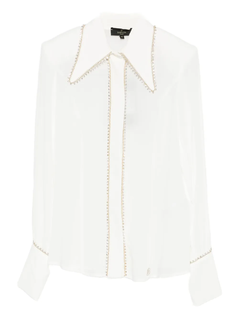 Babylone Paris Long Sleeve Shirt In White
