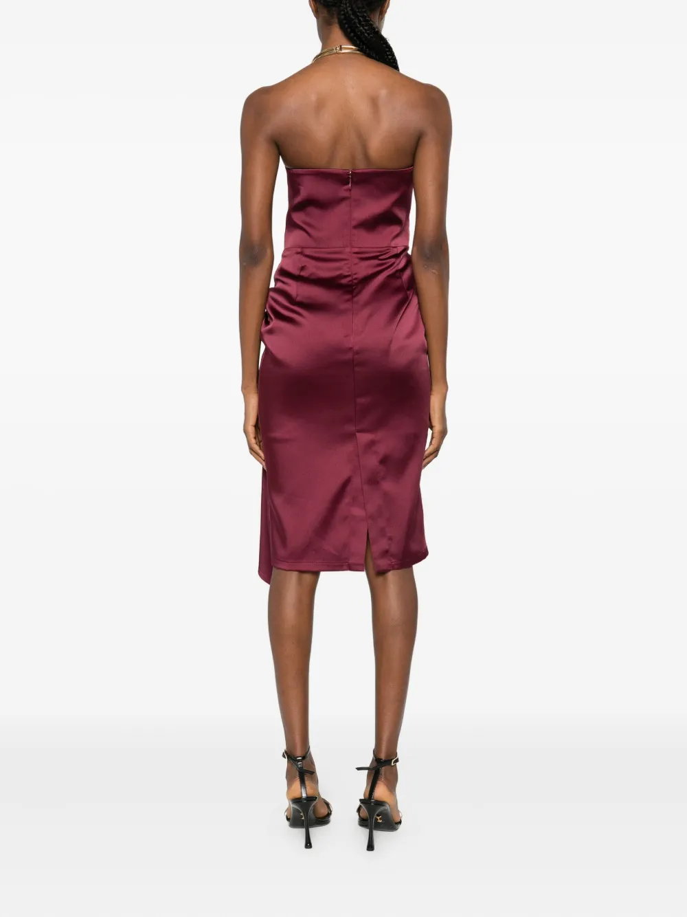 Babylone Paris Eureka Belted Midi Dress In Red