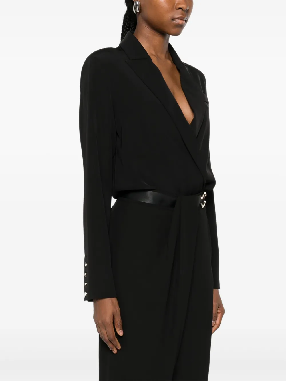  Babylone Paris V-neck Bodysuit - Black 
