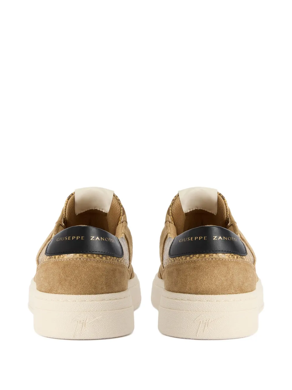 Giuseppe Zanotti Leren sneakers met reptielprint Bruin