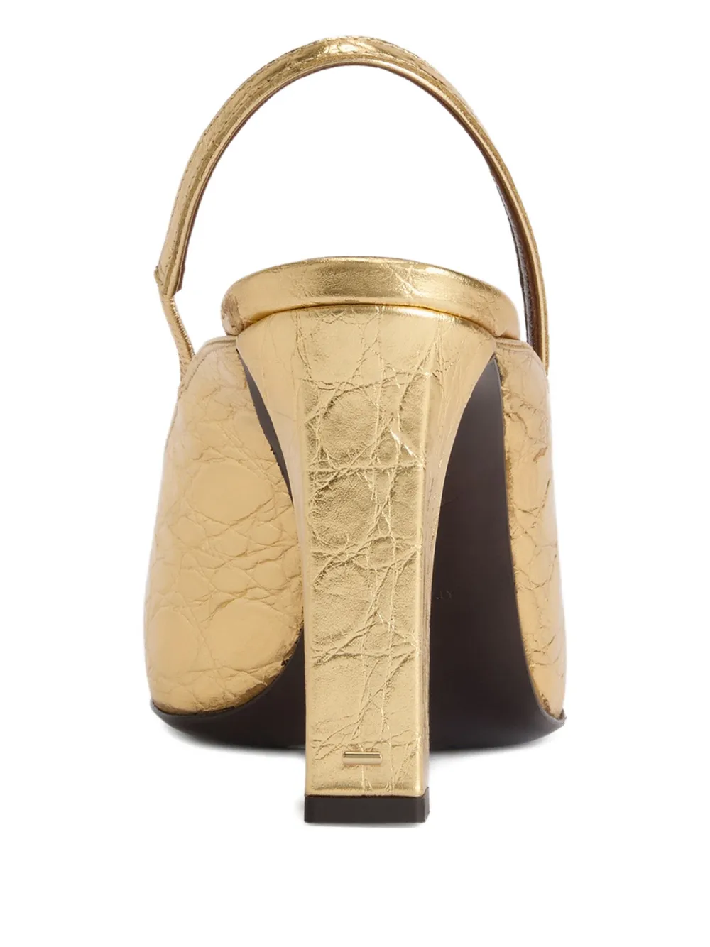 Giuseppe Zanotti 90 mm Brendha muiltjes met vierkante neus met krokodillenprint Goud