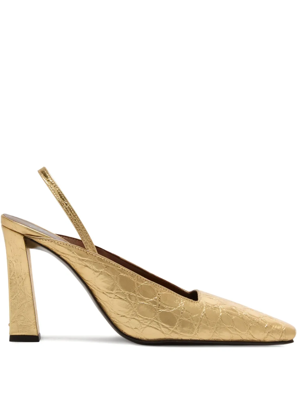Giuseppe Zanotti 90mm Brendha crocodile-print square-toe | dorado | Image 1