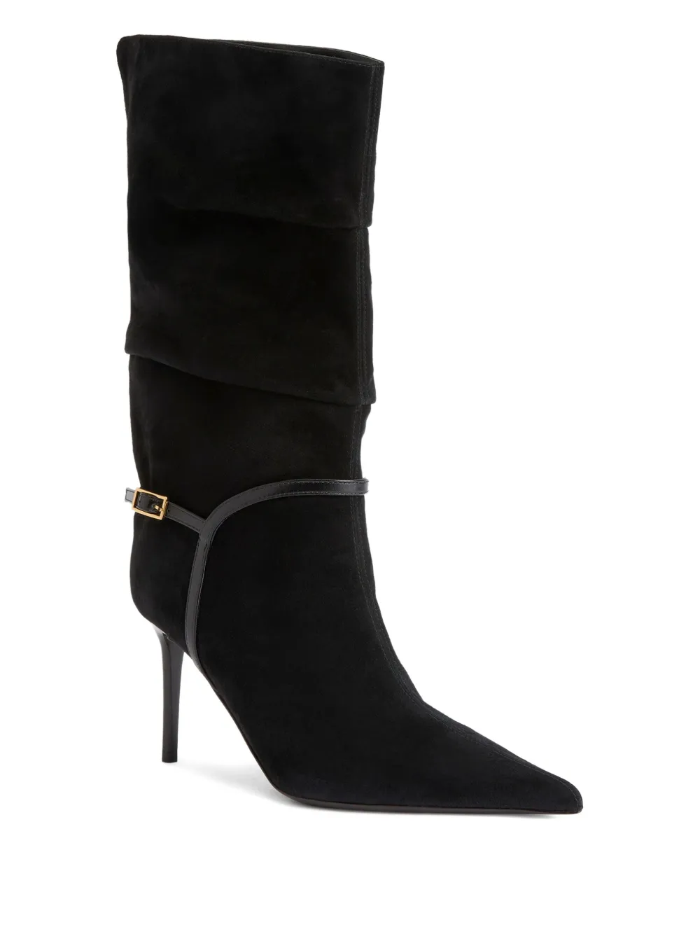 Giuseppe Zanotti 85mm Secret Pleated Suede Boots In Black