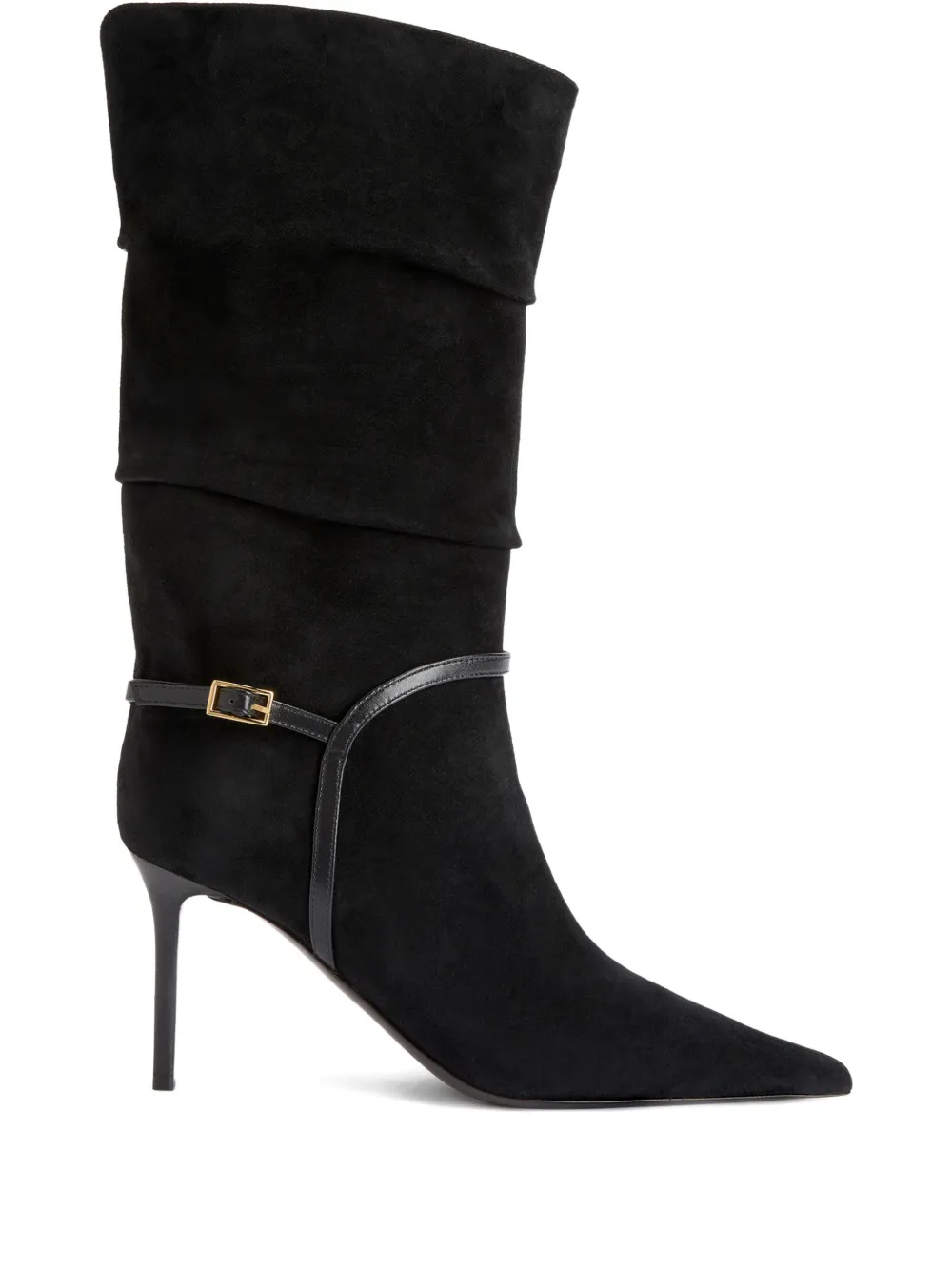 Giuseppe Zanotti 85mm Secret Pleated Suede Boots In Black