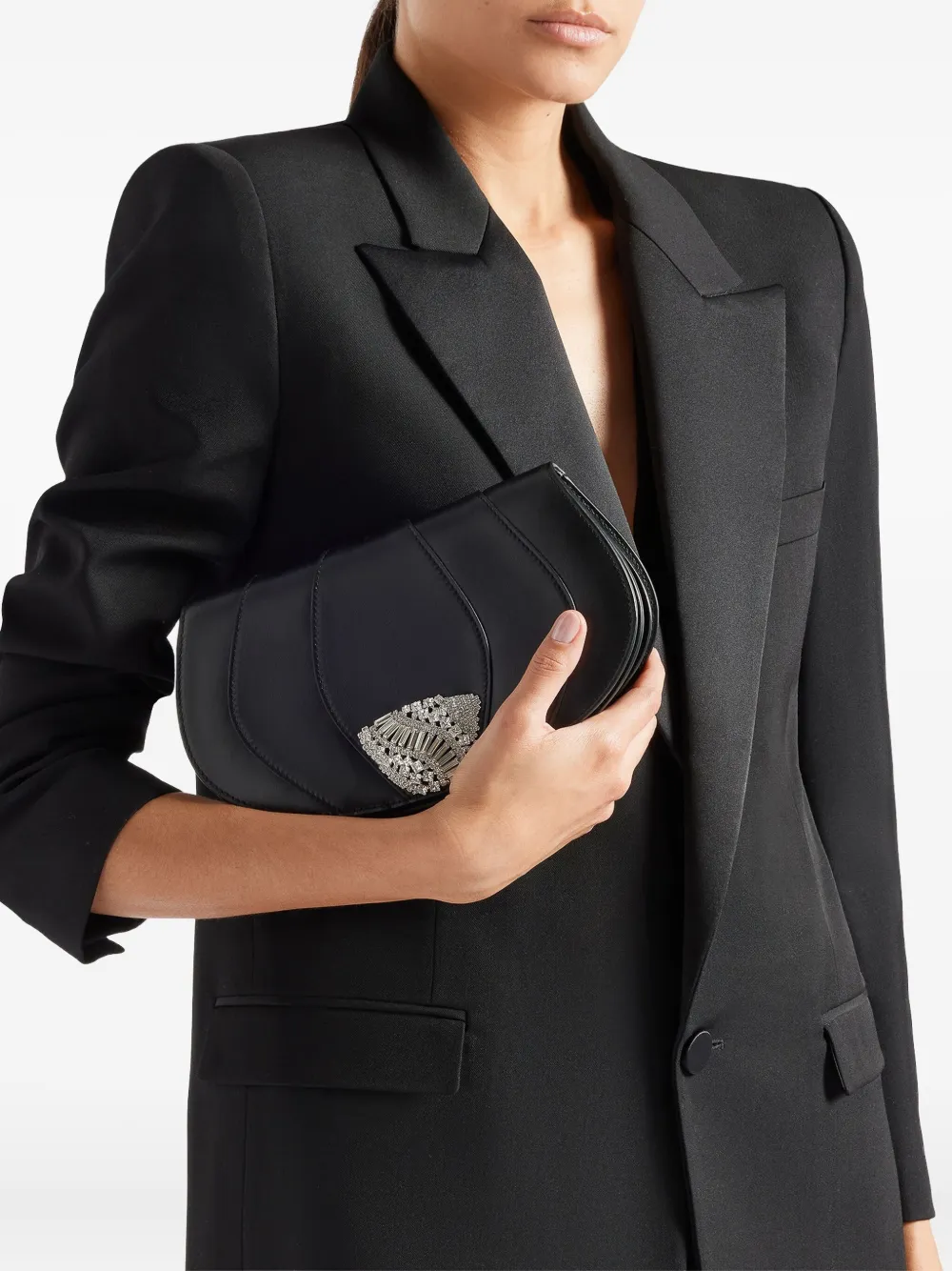 Giuseppe Zanotti ORBITS leather clutch bag - Zwart