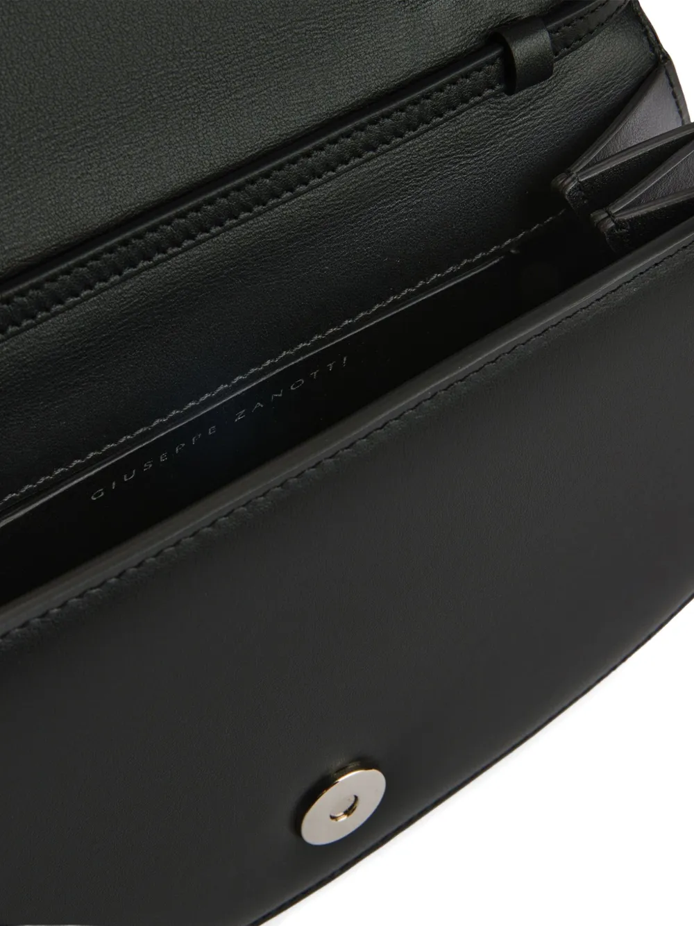 Giuseppe Zanotti Orbits Leather Clutch Bag In Black