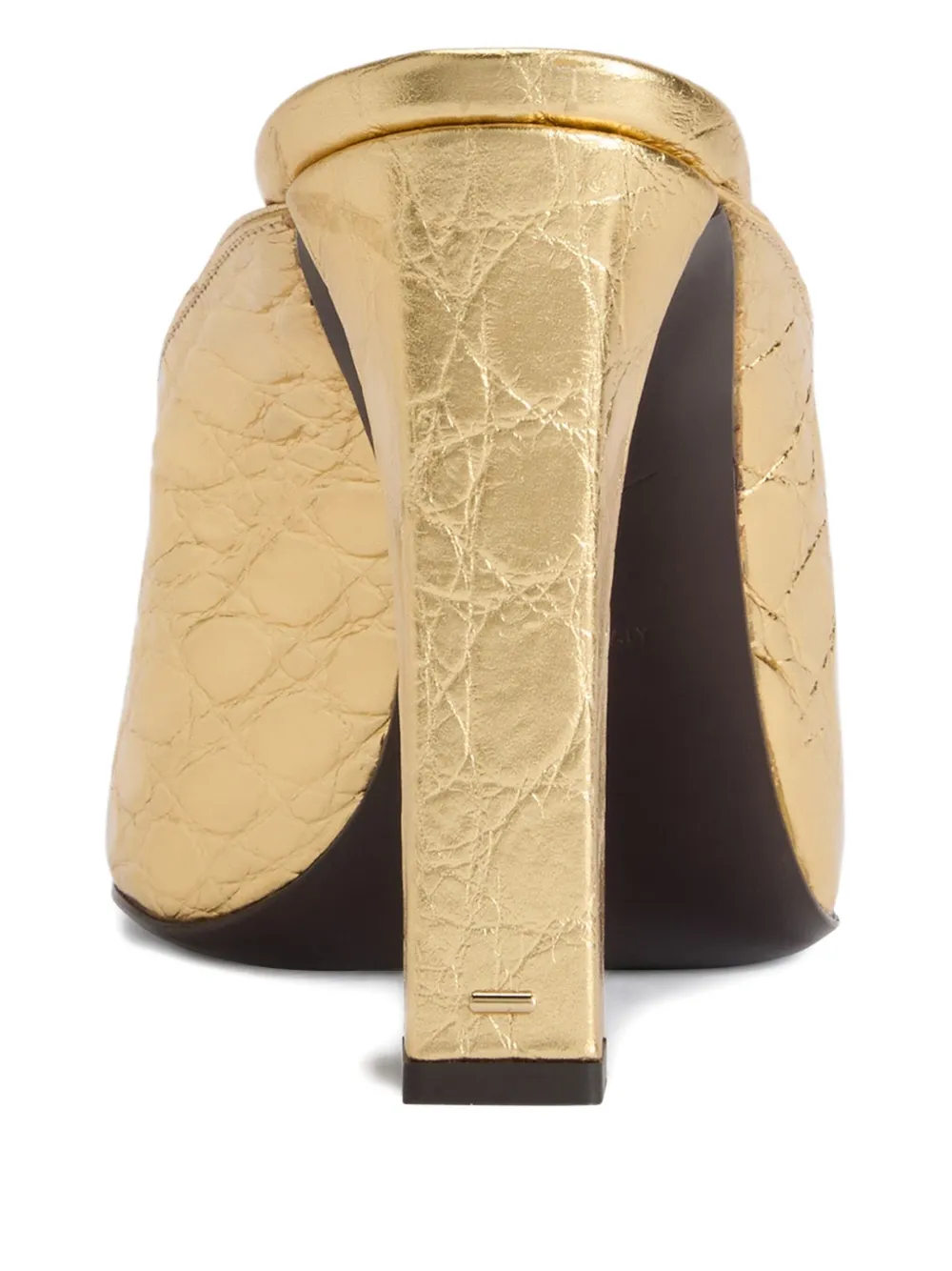 Giuseppe Zanotti 105mm Mya Crocodile-print Square-toe Sandals In Gold