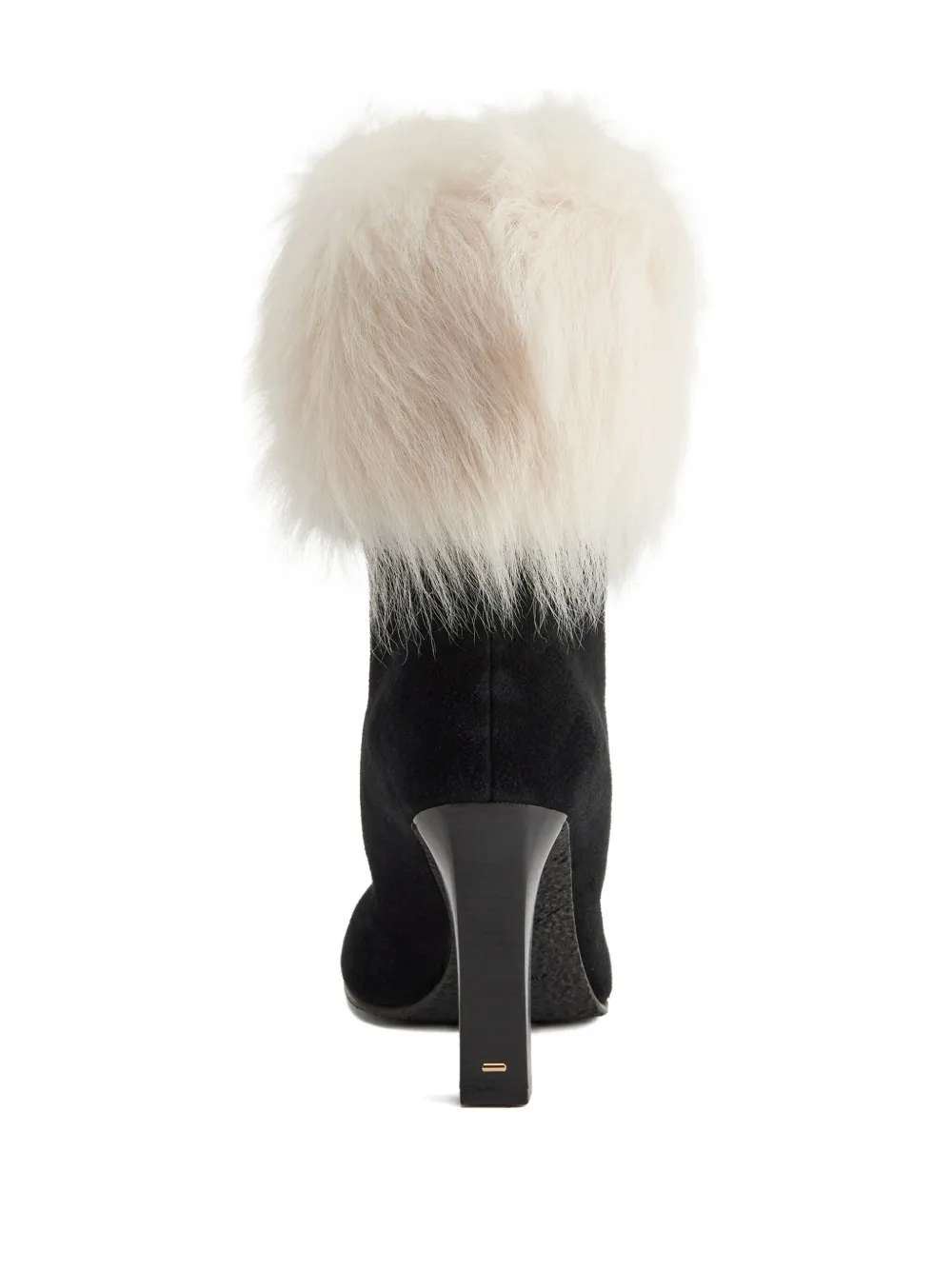 Giuseppe Zanotti 90mm Gstaad Fur-cuff Block-heel Boots In Black
