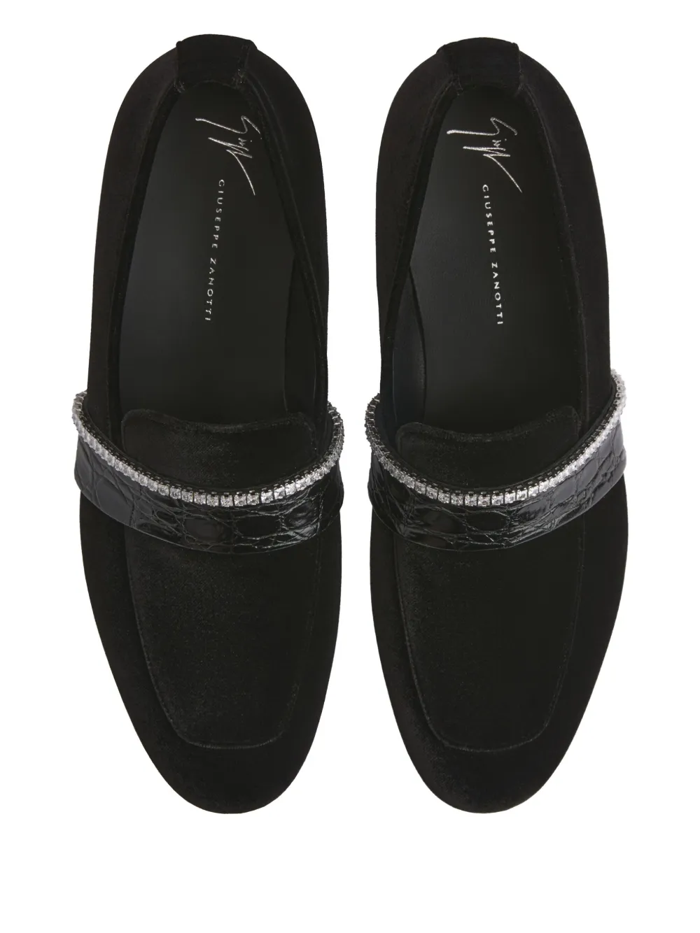 Giuseppe Zanotti Arnaud loafers met krokodillenprint Zwart