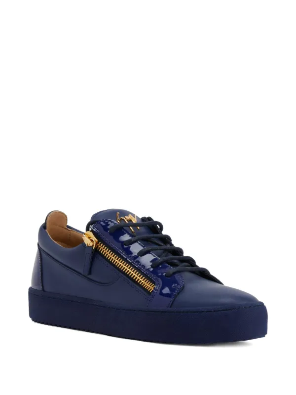 Giuseppe Zanotti FRANKIE glossy-leather Sneakers | Blue | FARFETCH ZA