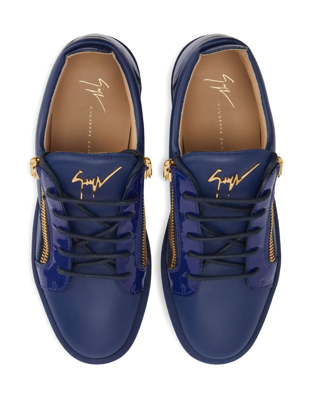 Giuseppe Zanotti FRANKIE sneakers van glanzend leer Blauw