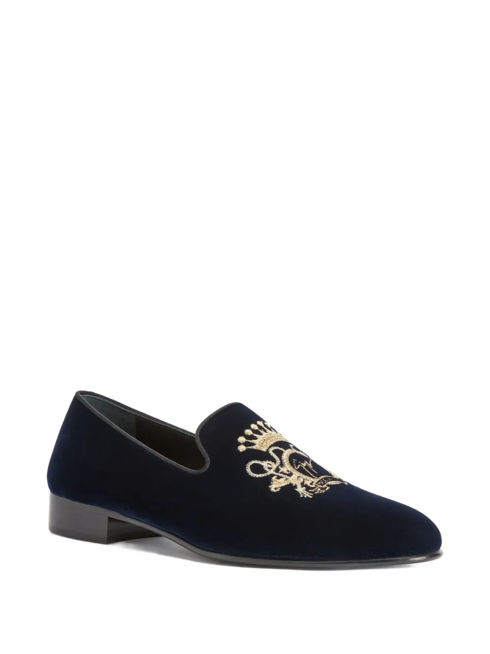 Giuseppe Zanotti TERENCE loafers met grosgrain-borduurwerk - Blauw