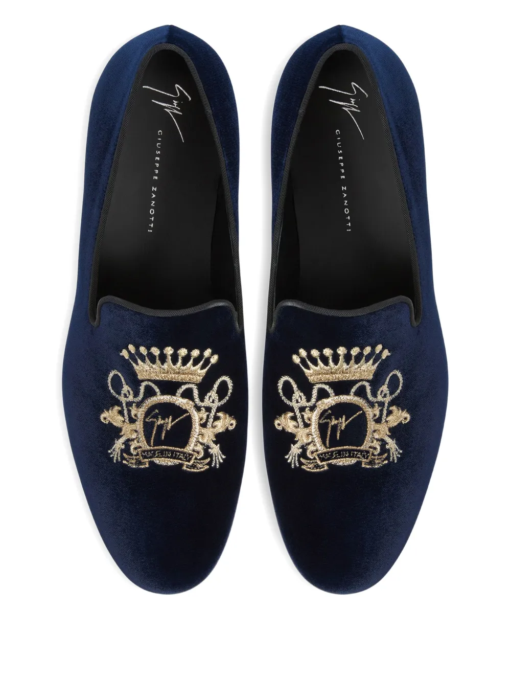 Giuseppe Zanotti TERENCE loafers met grosgrain-borduurwerk Blauw
