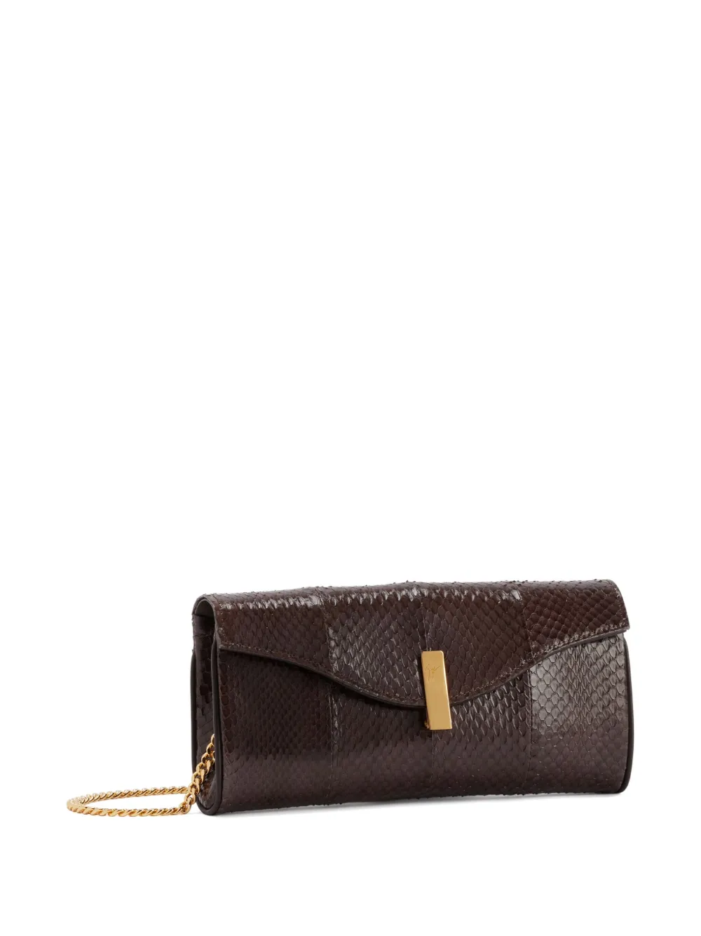 Giuseppe Zanotti FLUTIE clutch met slangen-effect Bruin