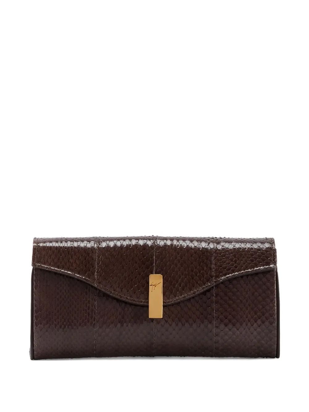 Giuseppe Zanotti FLUTIE snakeskin clutch bag | Brown | Image 1