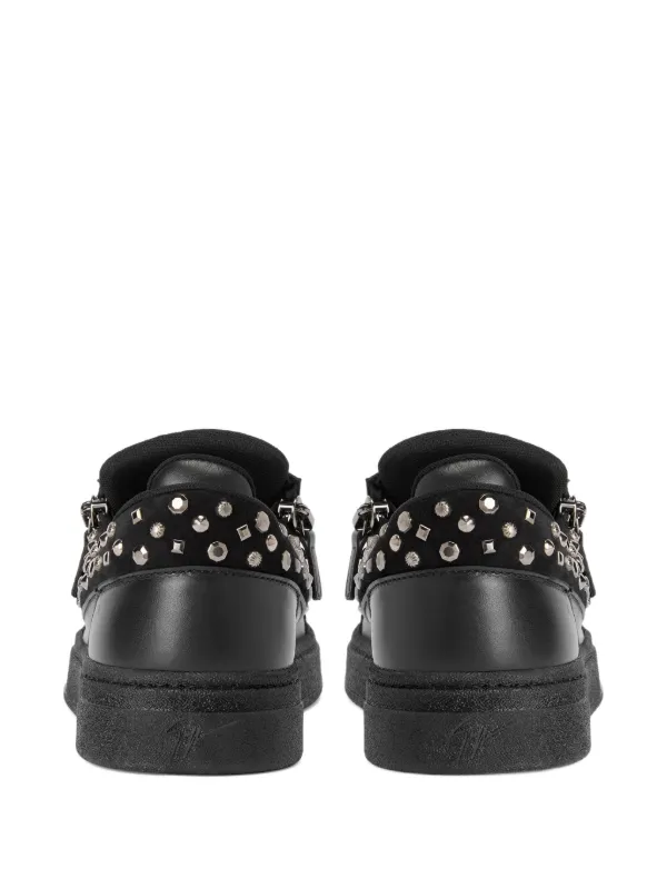 Giuseppe Zanotti モンクストラップシュー 42 Giuseppe Zanotti GZ94 stud-adorned zip-up Sneakers | Black | FARFETCH