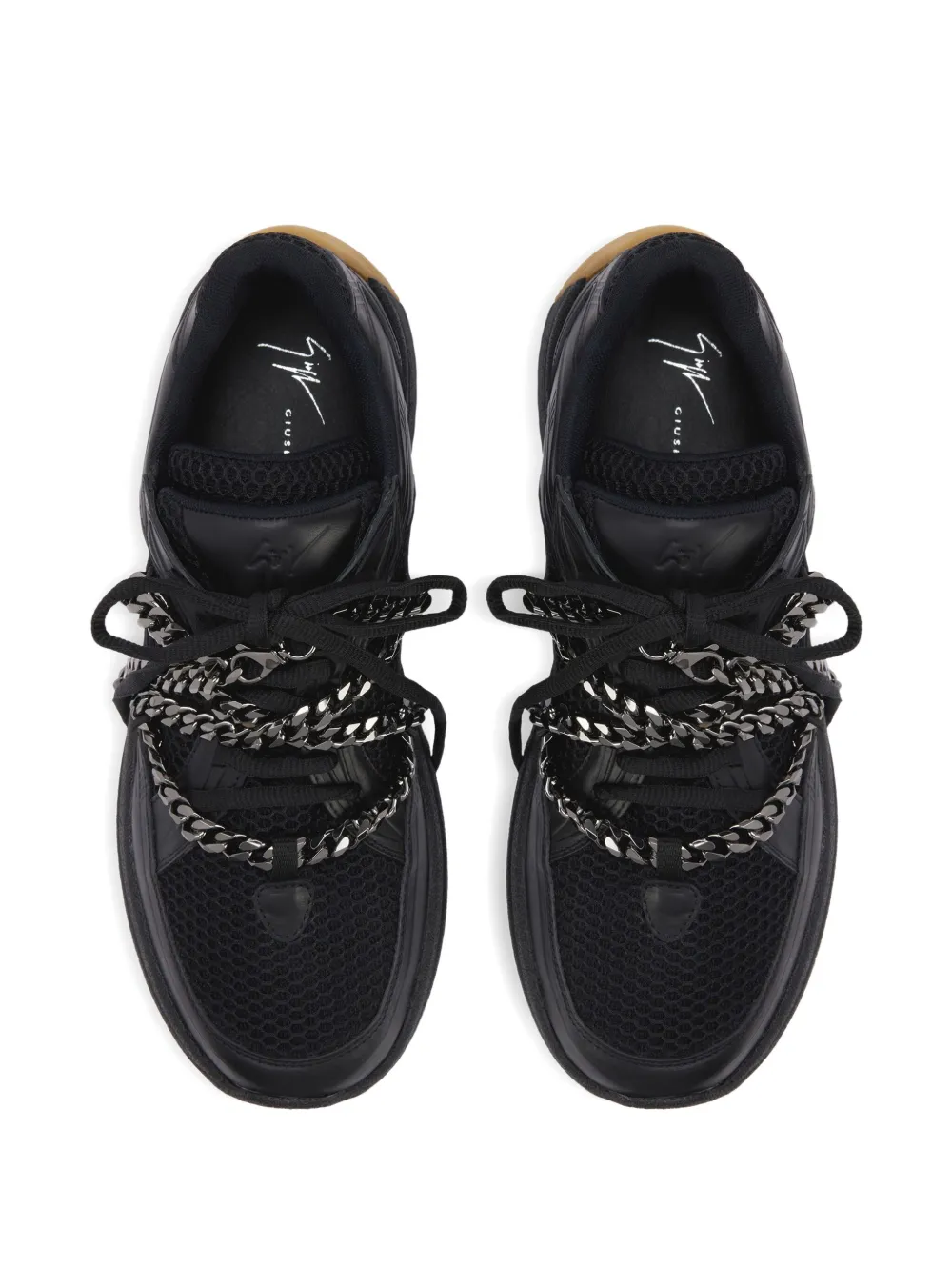Giuseppe Zanotti GZ-trail sneakers met kettingdetail Zwart