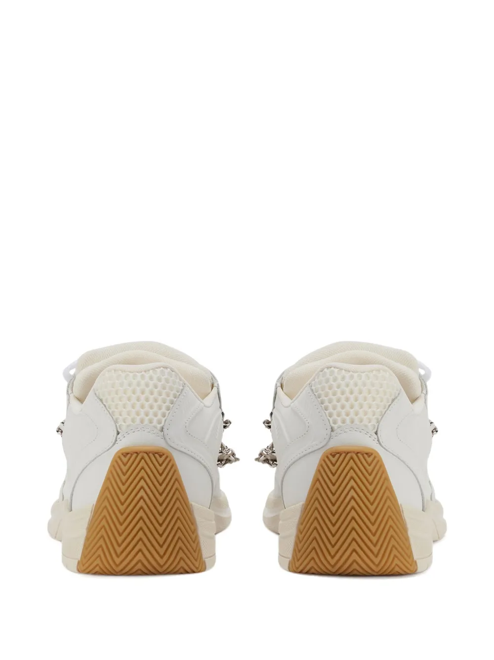 Giuseppe Zanotti Leren sneakers met ketting Wit