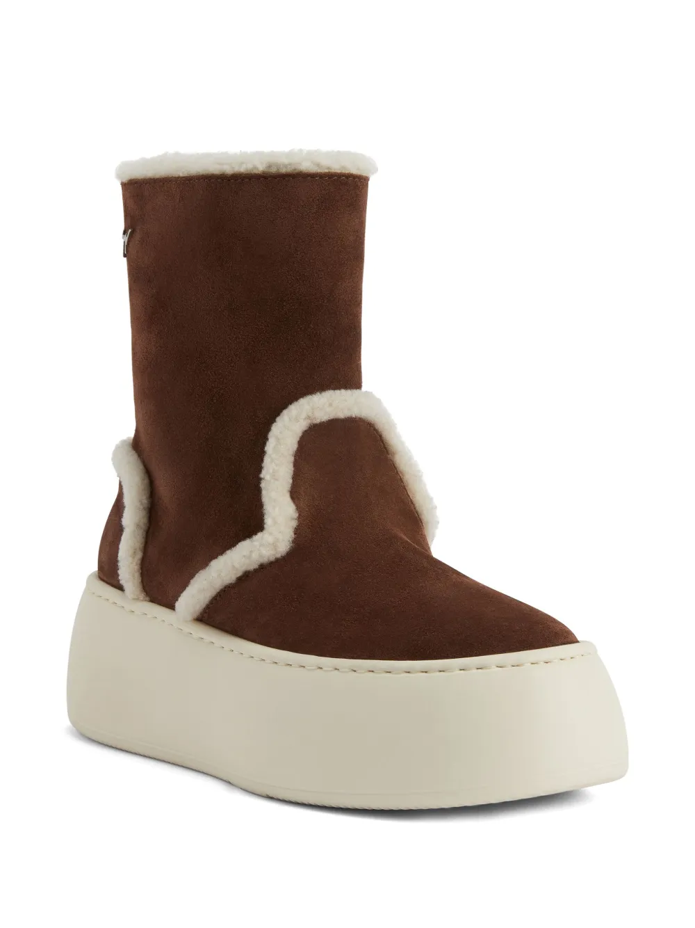 Giuseppe Zanotti Gz League Shearling Platform Boots In Animal Print