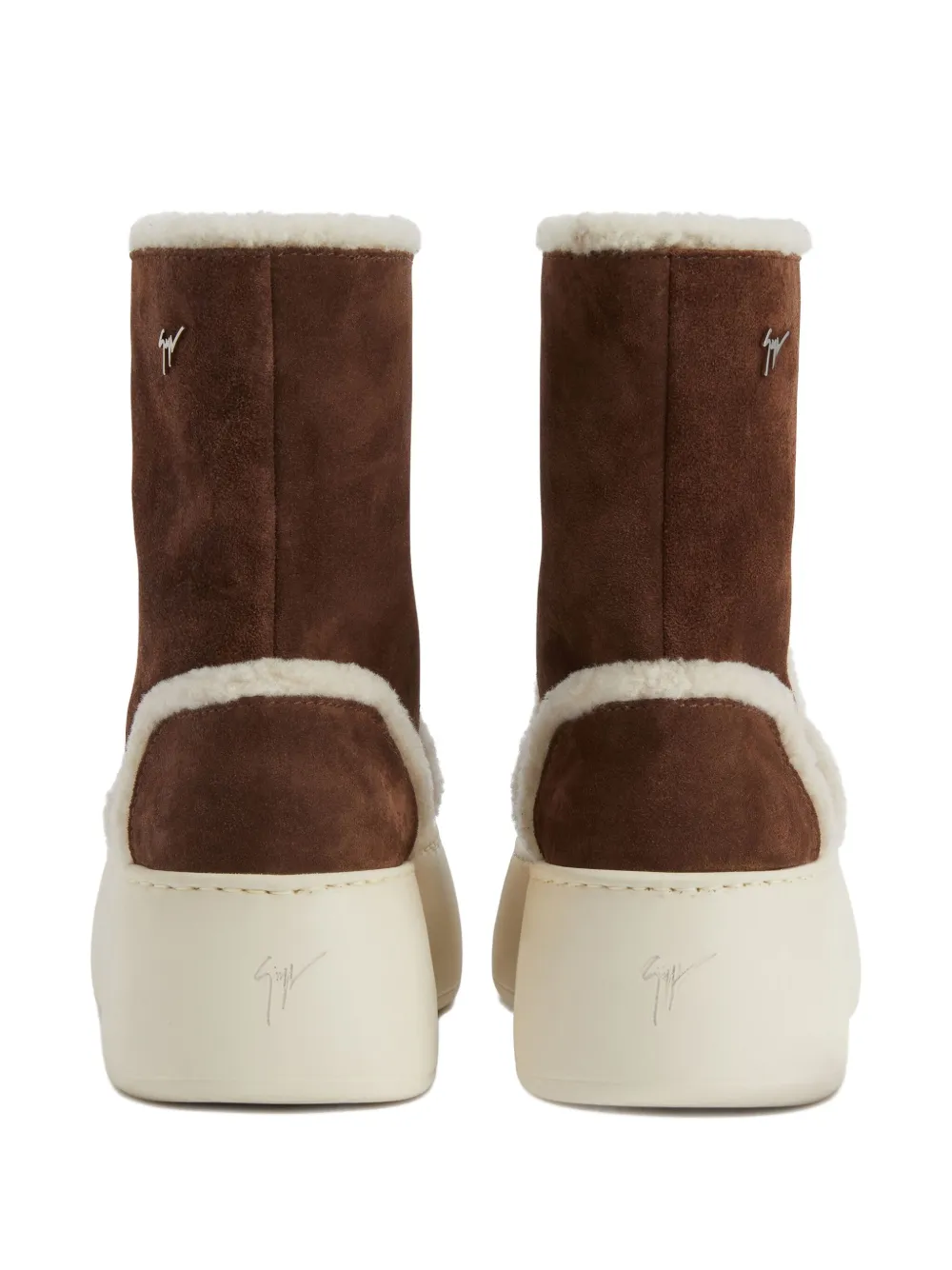 Giuseppe Zanotti Gz League Shearling Platform Boots In Animal Print