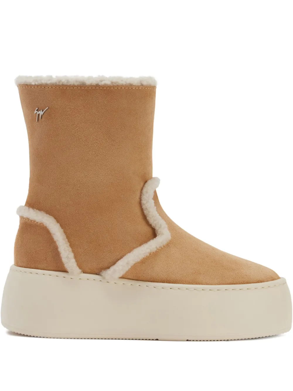 Giuseppe Zanotti Gz League Shearling Platform Boots In Multi