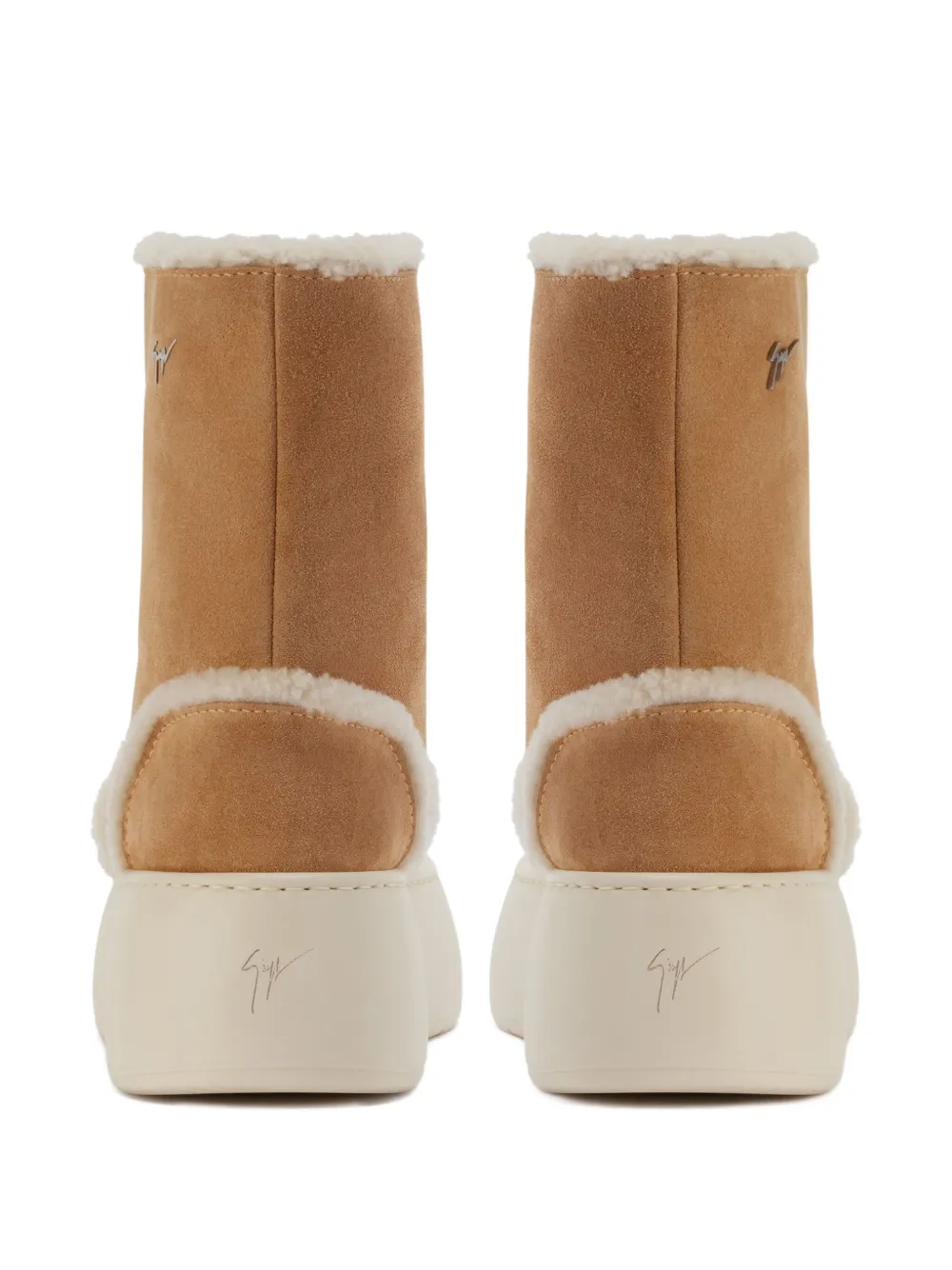 Giuseppe Zanotti Gz League Shearling Platform Boots In Multi