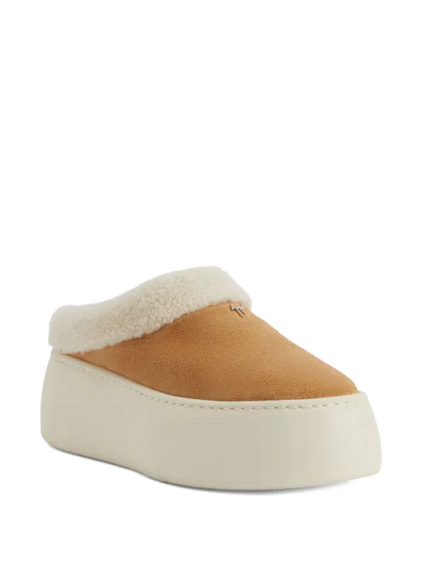 Giuseppe Zanotti faux-shearling Platform Clogs | Brown | FARFETCH