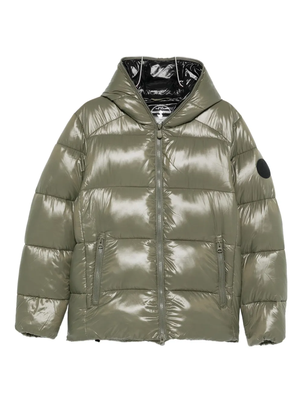Save The Duck logo-appliqué coat | verde | Image 1