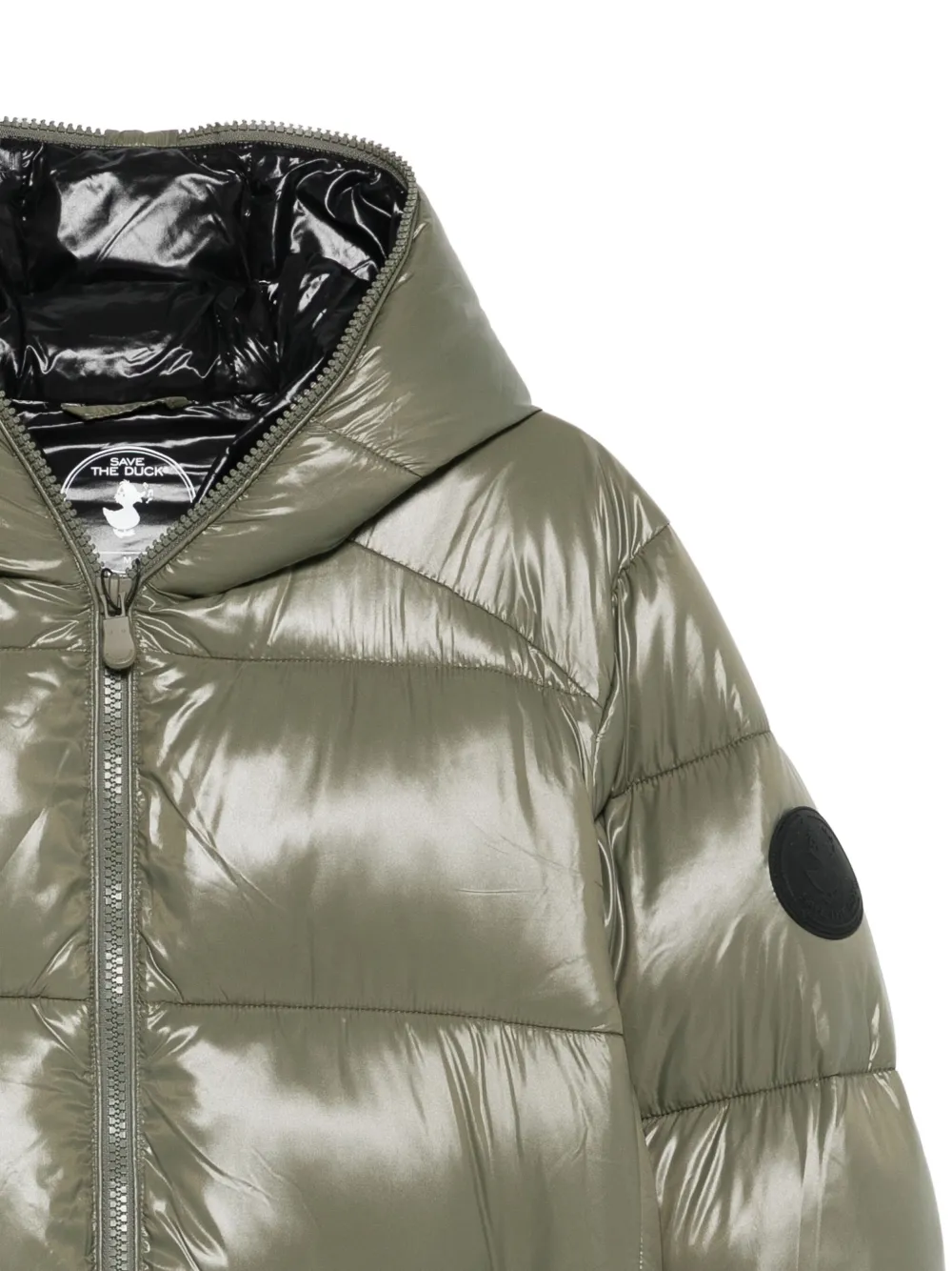 Save The Duck Jas met logo-applicatie Groen