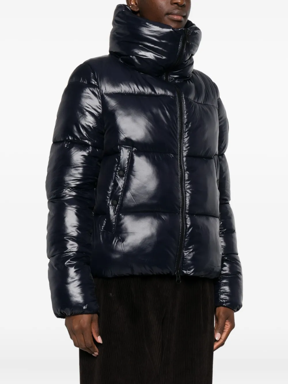 Save The Duck High-neck Padded Jacket In Black