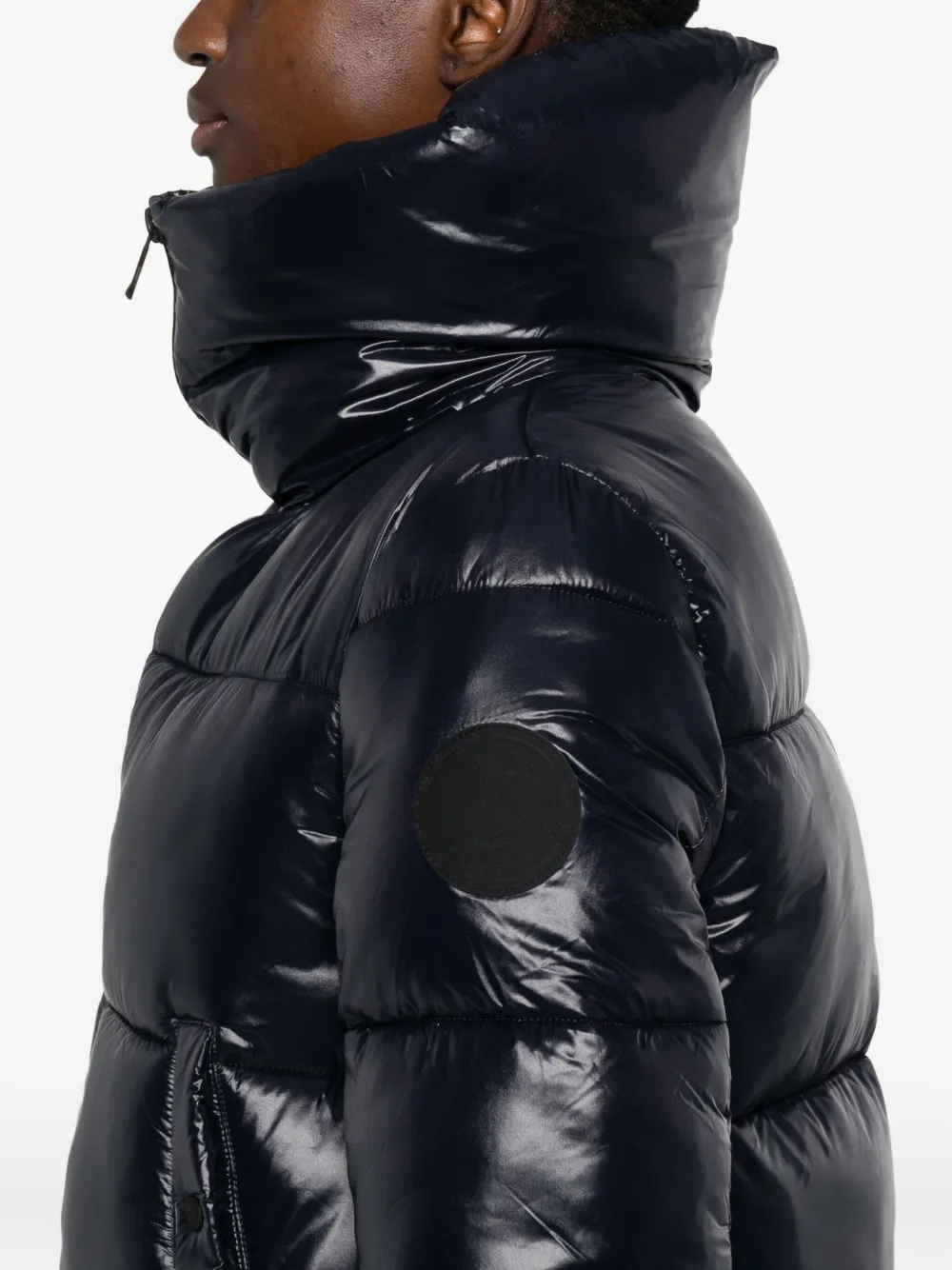 Save The Duck High-neck Padded Jacket In Black