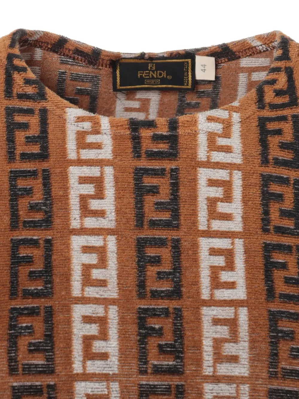 Pre-owned Fendi 1980-1990 Ff Logo Short-sleeve T-shirt In Brown