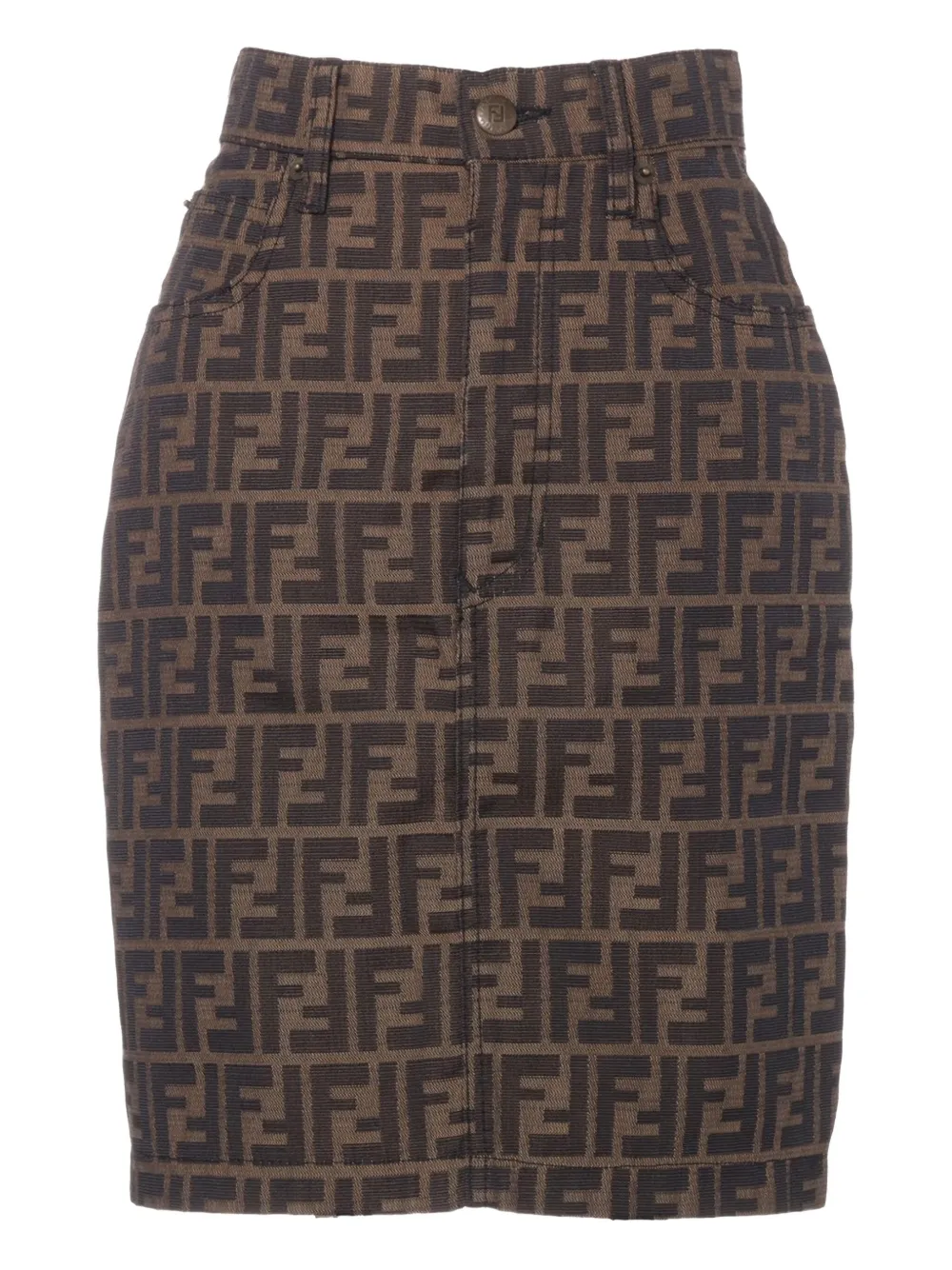Fendi Pre-Owned 1970-1980 Zucca mini-rok - Bruin