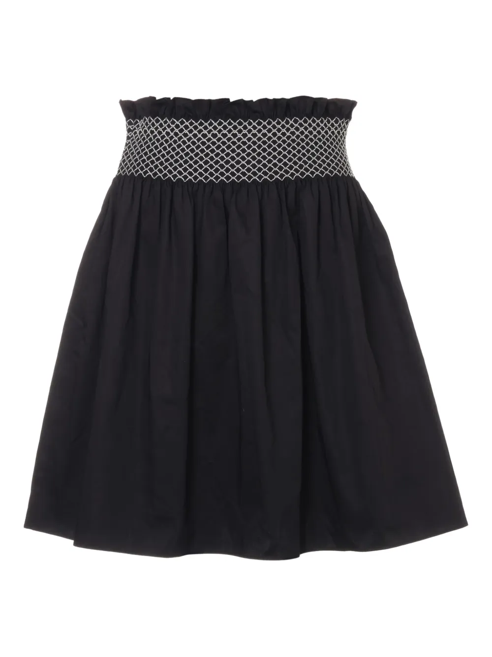 Miu Miu Pre-Owned 2017 smocked-waist skirt | Black | Image 1