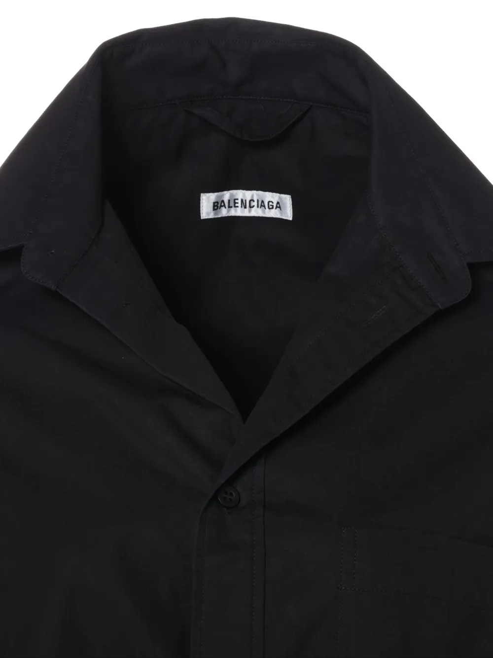 Pre-owned Balenciaga 2022 Fifted-collar Shirt In Black