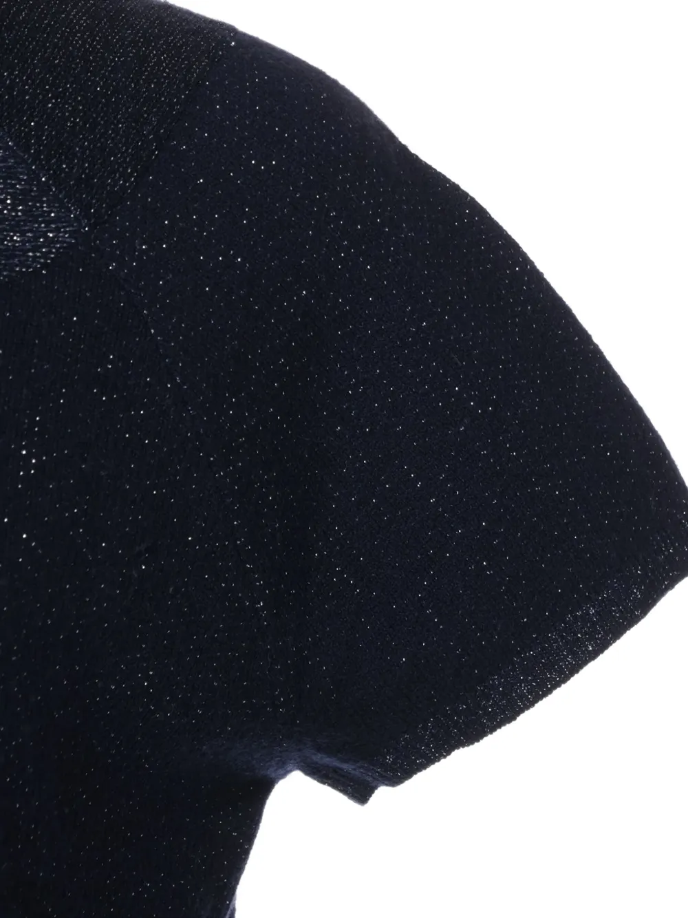 Pre-owned Chanel 2009 Sparkle Short-sleeve Knitted Top In Blue
