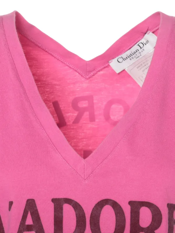 クリスチャンディオール　J'ADORE DIOR Tシャツ　トロッター　ピンク Dior 2003 Pink J'adore Dior V Neck T-shirt - Etsy