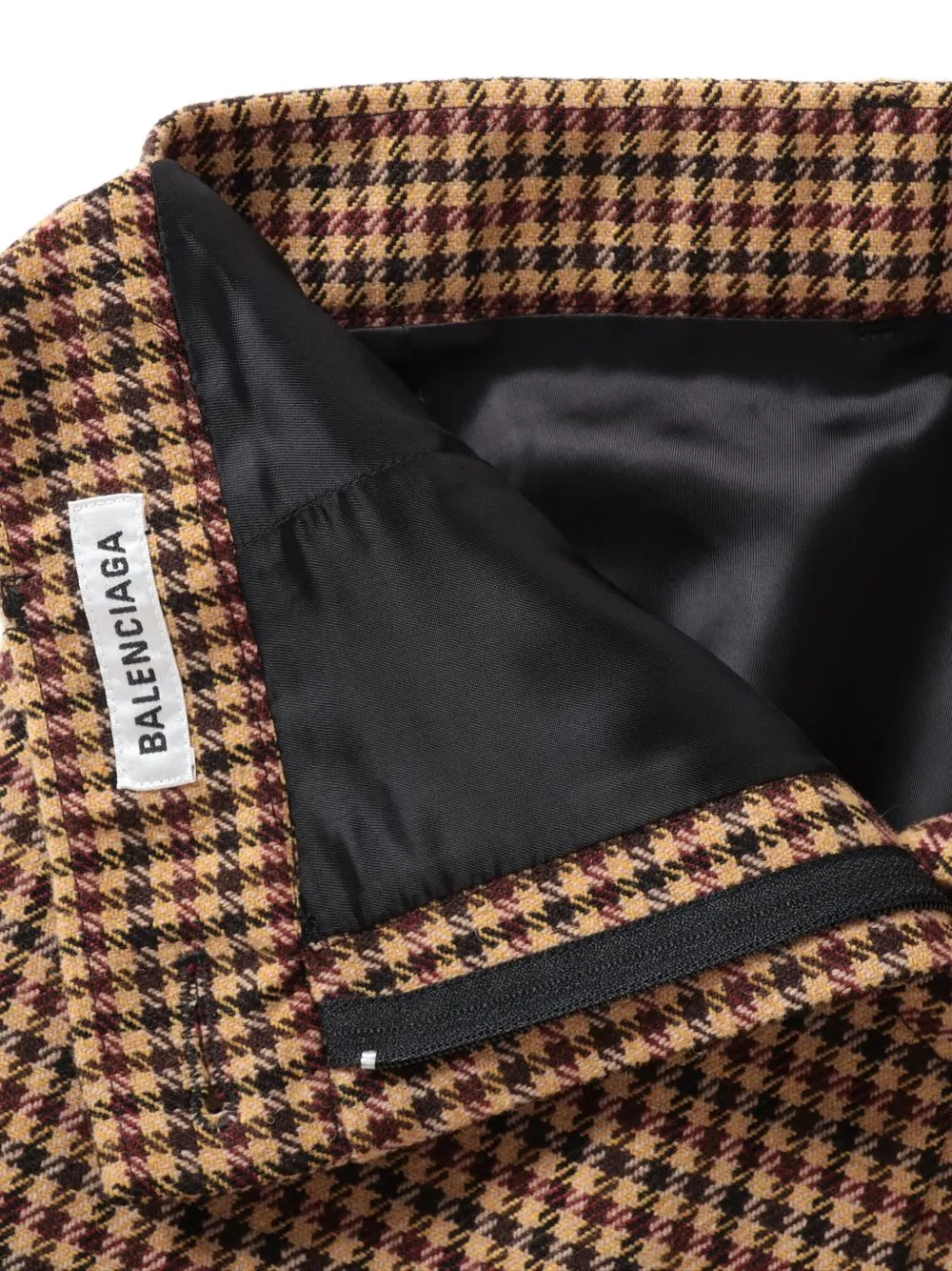 Pre-owned Balenciaga Houndstooth Asymmetric Skirt In Neutral