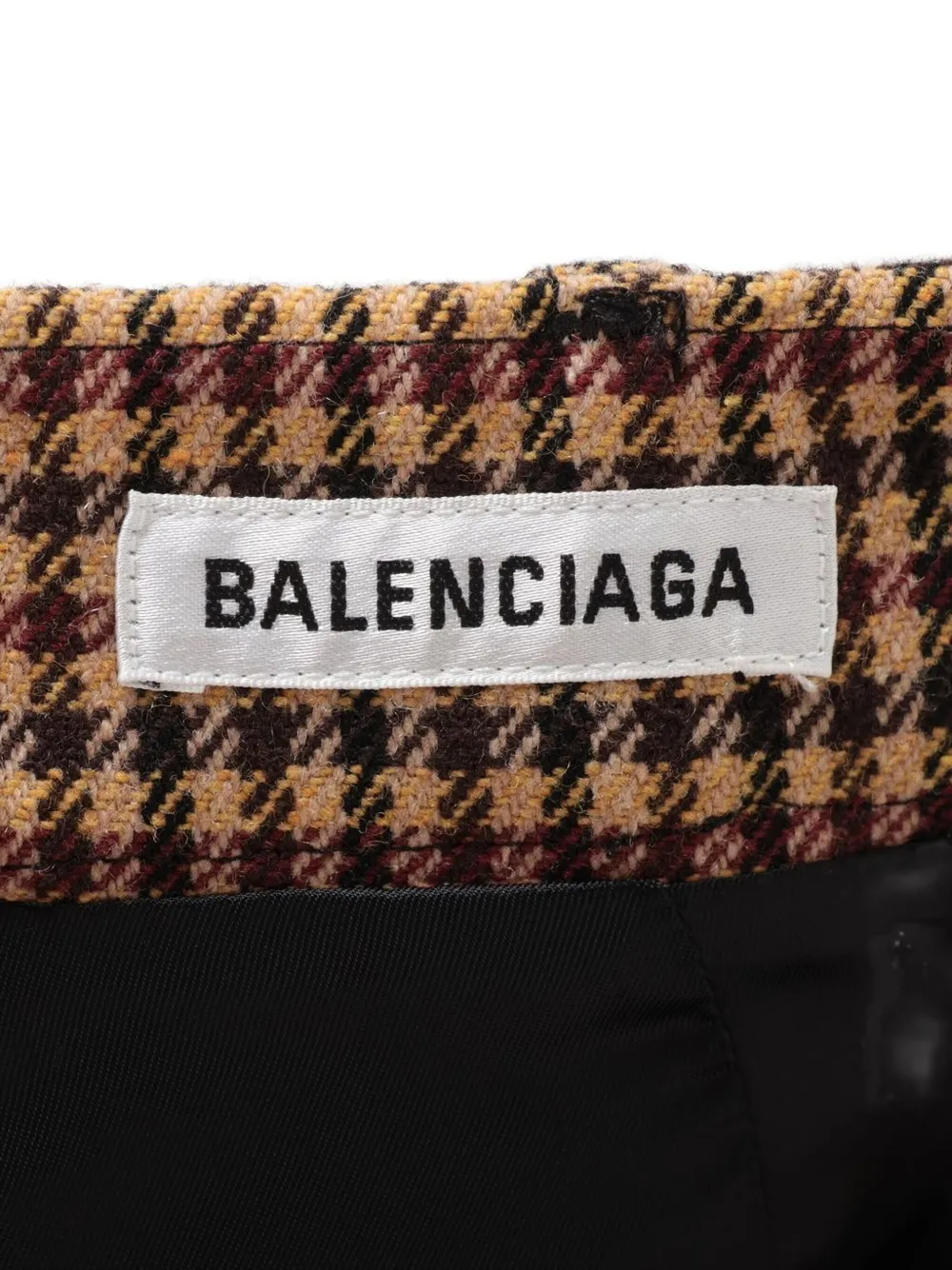 Pre-owned Balenciaga Houndstooth Asymmetric Skirt In Neutral