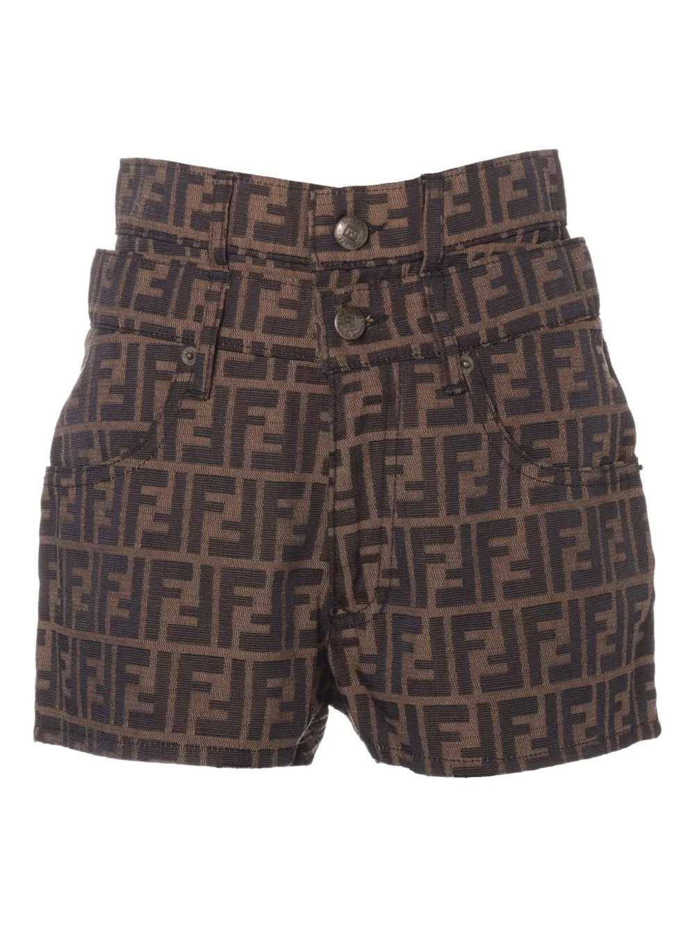 Fendi Pre-Owned 1970s Zucca-print shorts | Brown | Image 1