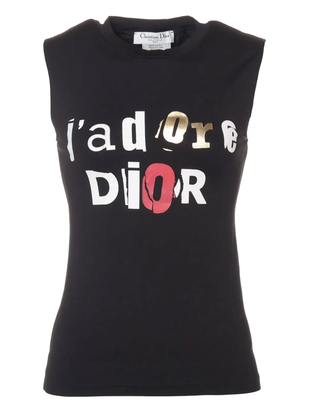 Pre-owned Dior 2003 J'adore  Sleeveless Shirt In Black