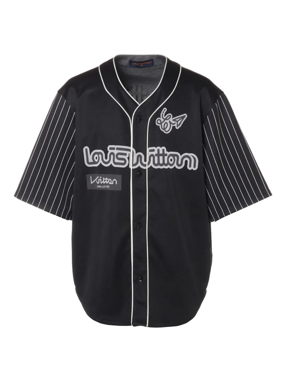 Louis Vuitton Pre-Owned 2023 V-neck baseball shirt | Black | Image 1