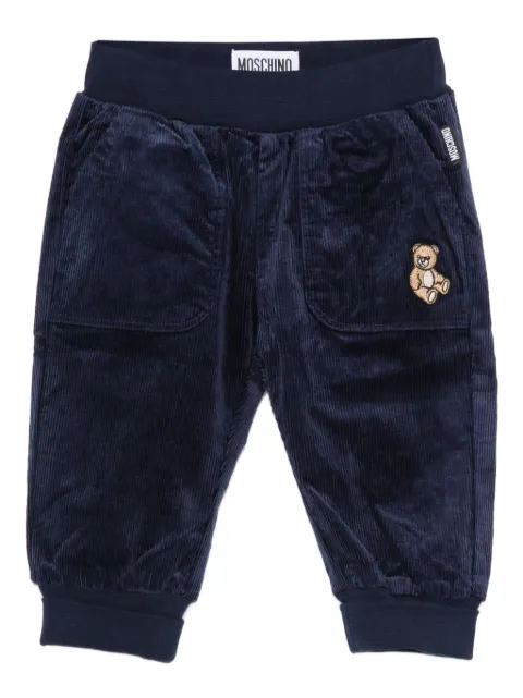 Moschino Kids teddy-embroidered corduroy trousers