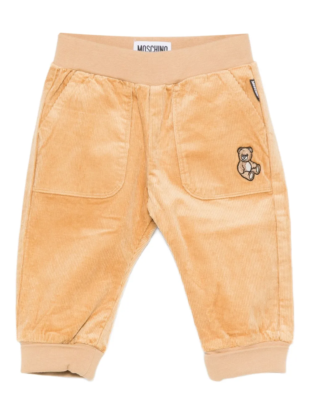 Moschino Kids teddy-embroidered corduroy pants | Orange | Image 1