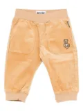 Moschino Kids teddy-embroidered corduroy pants - Orange