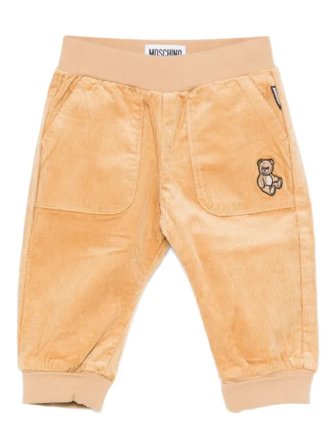 Moschino Kids teddy-embroidered corduroy pants